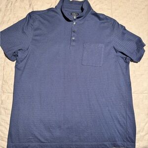 Two Men's Blue Polo Shirts Bundle - VanHeusen XL & Adidas L (fit similar)